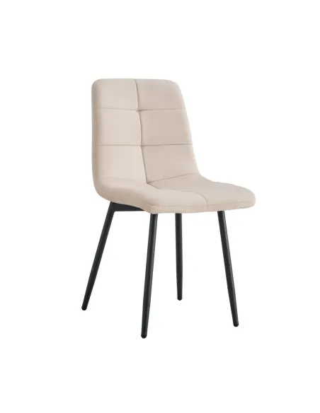 Scaun Dining DAMIA, sufragerie, 45x58x89 cm, Velvet bej / metal | MobilaOK
