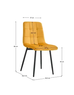 Scaun RAMITA TIP 3 pentru living/birou, 44.5x56.5x86 cm, Velvet, structură metalică | MobilaOK 2