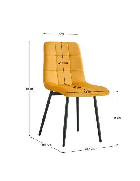 Scaun RAMITA TIP 3 pentru living/birou, 44.5x56.5x86 cm, Velvet, structură metalică | MobilaOK