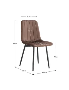 Scaun RAMITA, living/birou/dining, 44.5x56.5x86 cm, Velvet, structură metalică | MobilaOK 2