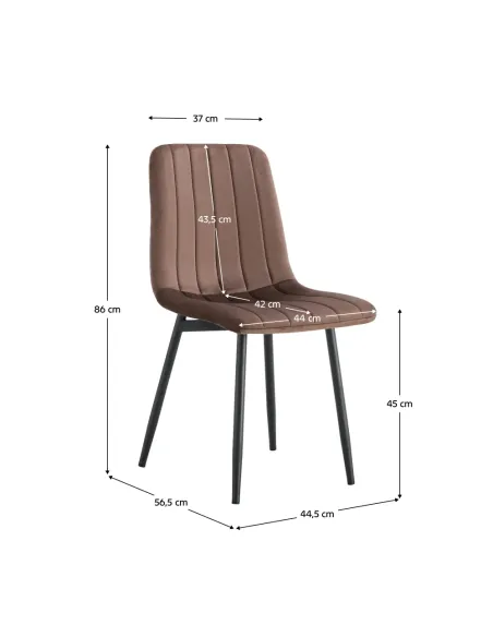 Scaun RAMITA, living/birou/dining, 44.5x56.5x86 cm, Velvet, structură metalică | MobilaOK
