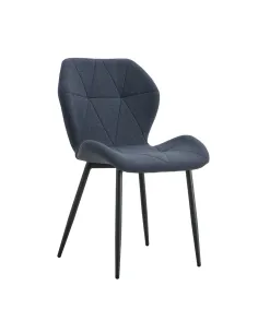 Scaun Dining MAKENA, gri închis/negru, pentru living/dining/birou, 51x52.5x84 cm, Textil/Metal | MobilaOK