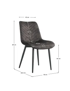 Scaun Dining ZAINA, sufragerie, 50x63.5x84 cm, catifea și metal | MobilaOK 2