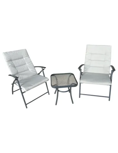 Set Grădină MUSON, terasă/balcon, 45x45x45 cm + scaun 60x63x83 cm, Țesătură/Metal | MobilaOK