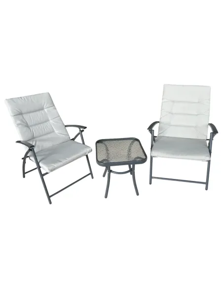 Set Grădină MUSON, terasă/balcon, 45x45x45 cm + scaun 60x63x83 cm, Țesătură/Metal | MobilaOK