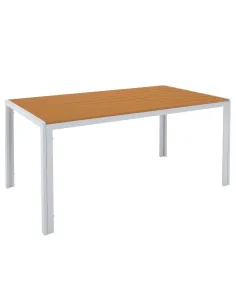 Masă de grădină BONTO, grădină, 150 x 90 x 73 cm, oțel și stejar | MobilaOK