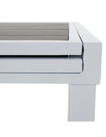 Masă extensibilă DORIO, grădină, 100/200x100x75 cm, oțel și polywood | MobilaOK