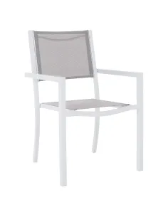 Scaun stivuibil DORIO, grădină/terasă, 56x62x86 cm, oțel și textil artificial | MobilaOK