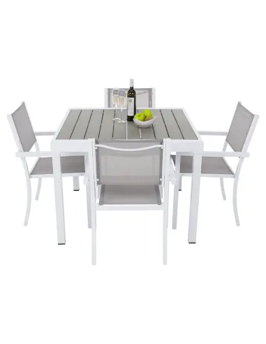 Scaun stivuibil DORIO, grădină/terasă, 56x62x86 cm, oțel și textil artificial | MobilaOK