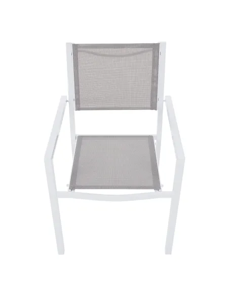 Scaun stivuibil DORIO, grădină/terasă, 56x62x86 cm, oțel și textil artificial | MobilaOK