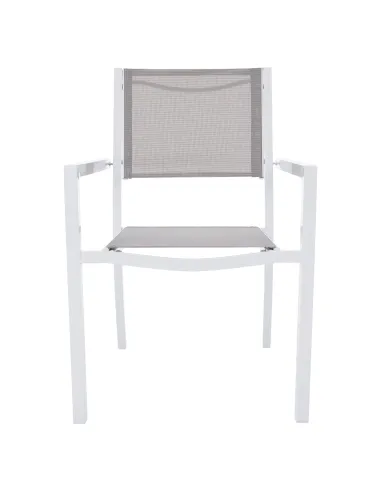 Scaun stivuibil DORIO, grădină/terasă, 56x62x86 cm, oțel și textil artificial | MobilaOK