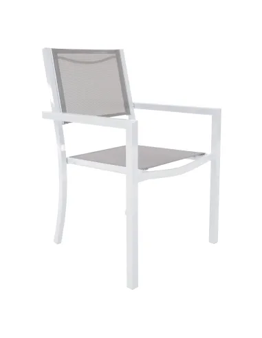 Scaun stivuibil DORIO, grădină/terasă, 56x62x86 cm, oțel și textil artificial | MobilaOK
