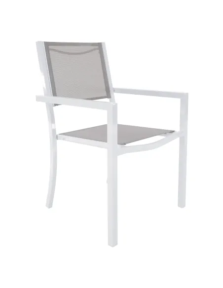 Scaun stivuibil DORIO, grădină/terasă, 56x62x86 cm, oțel și textil artificial | MobilaOK