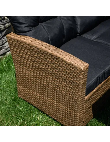Set de Grădină MADUL, terasă/balcon, 229x174x85 cm, ratan sintetic, metal, sticlă | MobilaOK