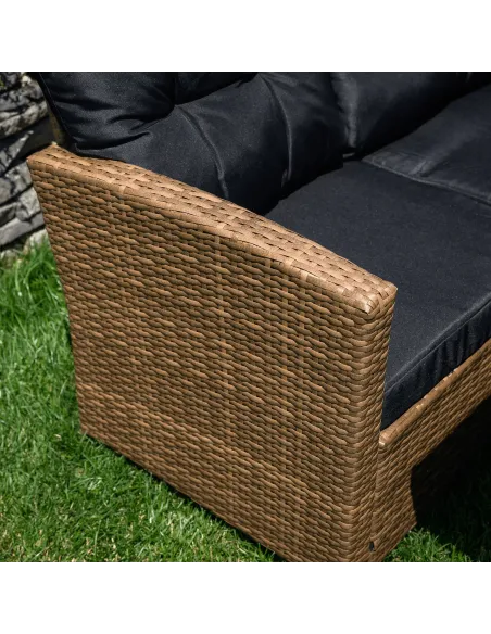 Set de Grădină MADUL, terasă/balcon, 229x174x85 cm, ratan sintetic, metal, sticlă | MobilaOK