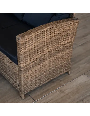 Set de Grădină MADUL, terasă/balcon, 229x174x85 cm, ratan sintetic, metal, sticlă | MobilaOK