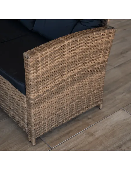 Set de Grădină MADUL, terasă/balcon, 229x174x85 cm, ratan sintetic, metal, sticlă | MobilaOK
