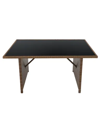 Set de Grădină MADUL, terasă/balcon, 229x174x85 cm, ratan sintetic, metal, sticlă | MobilaOK