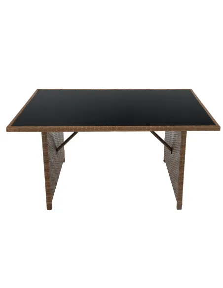 Set de Grădină MADUL, terasă/balcon, 229x174x85 cm, ratan sintetic, metal, sticlă | MobilaOK