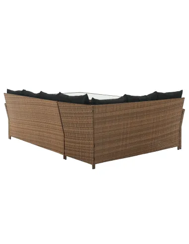Set de Grădină MADUL, terasă/balcon, 229x174x85 cm, ratan sintetic, metal, sticlă | MobilaOK