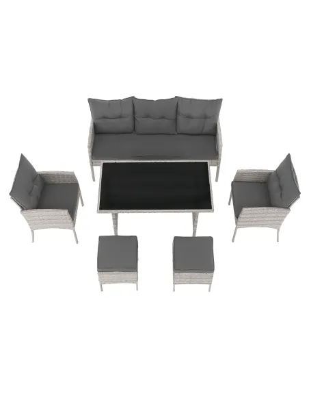 Set Grădină LALEN, terasă/balcon, 161x55x77/86 cm, ratan sintetic | MobilaOK