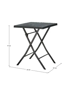 Set Grădină FARUK, terasă, balcon, Masă 57x57x71 cm, Fotolii 45x58x82 cm, Ratan Artificial și Oțel | MobilaOK 2