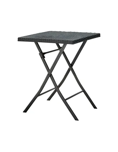 Set Grădină FARUK, terasă, balcon, Masă 57x57x71 cm, Fotolii 45x58x82 cm, Ratan Artificial și Oțel | MobilaOK