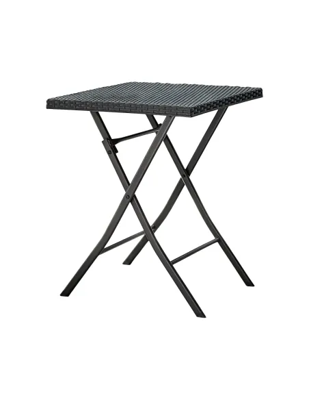 Set Grădină FARUK, terasă, balcon, Masă 57x57x71 cm, Fotolii 45x58x82 cm, Ratan Artificial și Oțel | MobilaOK
