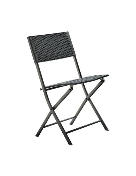Set Grădină FARUK, terasă, balcon, Masă 57x57x71 cm, Fotolii 45x58x82 cm, Ratan Artificial și Oțel | MobilaOK