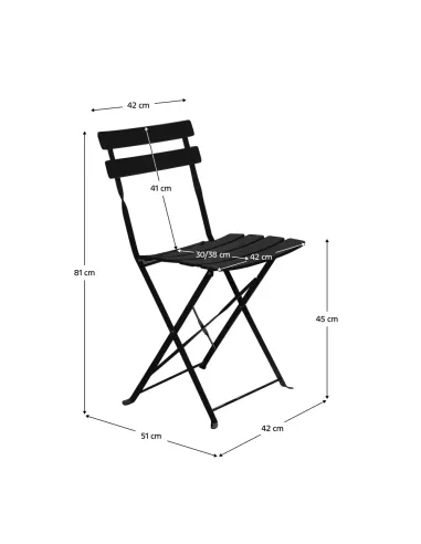 Set Grădină OBAX, terasă/balcon, 59.5x59.5x71 cm, oțel | MobilaOK