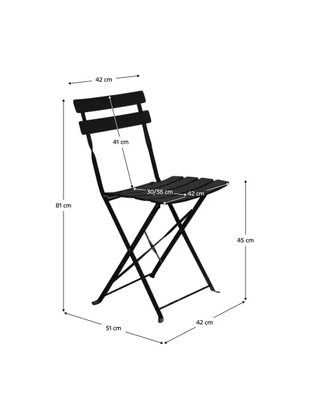 Set Grădină OBAX, terasă/balcon, 59.5x59.5x71 cm, oțel | MobilaOK