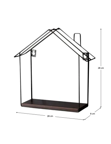 Raft suspendat, KASITA, bucătărie baie hol, 28x8x28 cm, MDF laminat și metal | MobilaOK