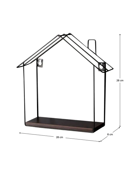 Raft suspendat, KASITA, bucătărie baie hol, 28x8x28 cm, MDF laminat și metal | MobilaOK