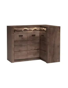 Comodă INFINITY I-15 dormitor/hol 131/90x103.5x42 cm PAL melaminat frasin închis | MobilaOK
