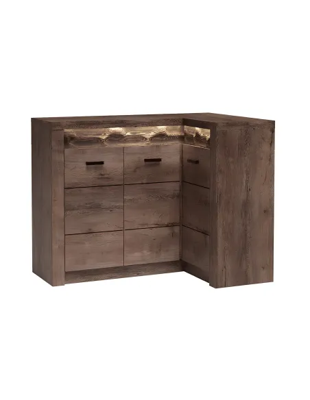 Comodă INFINITY I-15 dormitor/hol 131/90x103.5x42 cm PAL melaminat frasin închis | MobilaOK