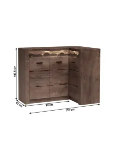 Comodă INFINITY I-15 dormitor/hol 131/90x103.5x42 cm PAL melaminat frasin închis | MobilaOK 2