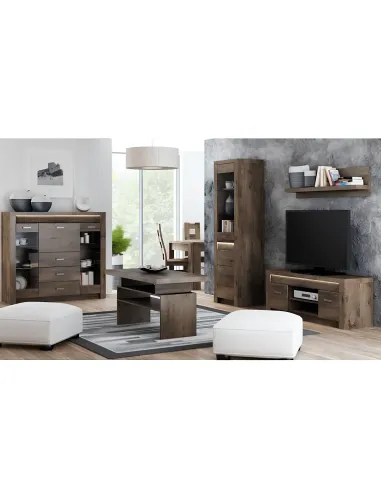 Comodă INFINITY I-15 dormitor/hol 131/90x103.5x42 cm PAL melaminat frasin închis | MobilaOK