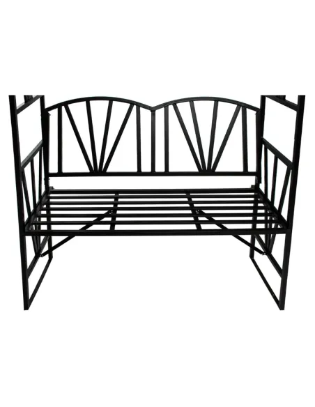 Bancă de grădină HAIFA, cu pergolă, 114x42x210 cm, Metal | MobilaOK