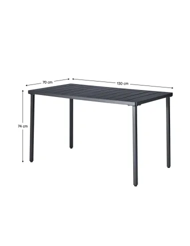 Masă de grădină SALTON, exterior/interior, 130x70x75 cm, Metal | MobilaOK