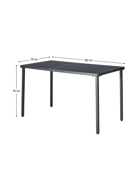 Masă de grădină SALTON, exterior/interior, 130x70x75 cm, Metal | MobilaOK