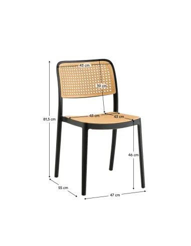 Scaun RAVID, stivuibil, interior/exterior, 47x55x81.5 cm, plastic | MobilaOK