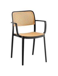 Scaun RAVID TIP 2, stivuibil, negru/bej, plastic | MobilaOK