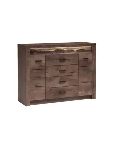 Comodă INFINITY I-07 dormitor 137x103.5x42 cm PAL melaminat frasin închis | MobilaOK