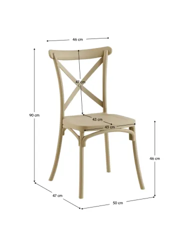 Scaun pliabil SAVITA, interior/exterior, 50x47x90 cm, plastic, gri-maro | MobilaOK