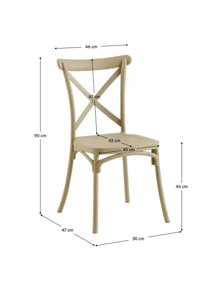 Scaun pliabil SAVITA, interior/exterior, 50x47x90 cm, plastic, gri-maro | MobilaOK