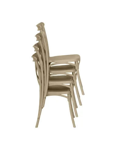 Scaun pliabil SAVITA, interior/exterior, 50x47x90 cm, plastic, gri-maro | MobilaOK