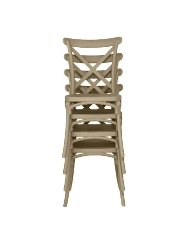 Scaun pliabil SAVITA, interior/exterior, 50x47x90 cm, plastic, gri-maro | MobilaOK