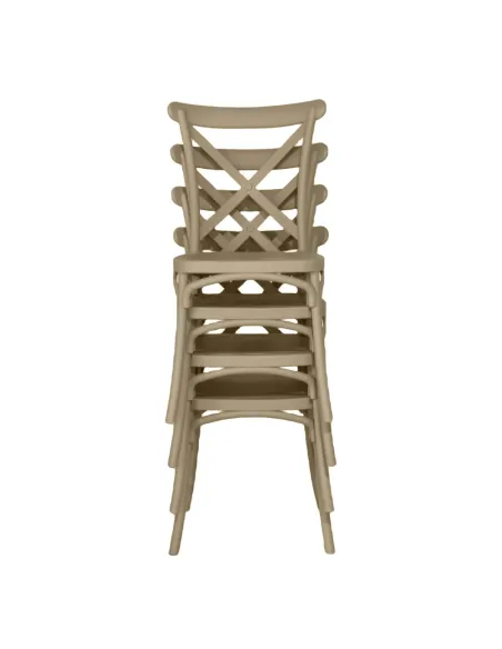 Scaun pliabil SAVITA, interior/exterior, 50x47x90 cm, plastic, gri-maro | MobilaOK