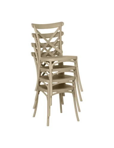 Scaun pliabil SAVITA, interior/exterior, 50x47x90 cm, plastic, gri-maro | MobilaOK