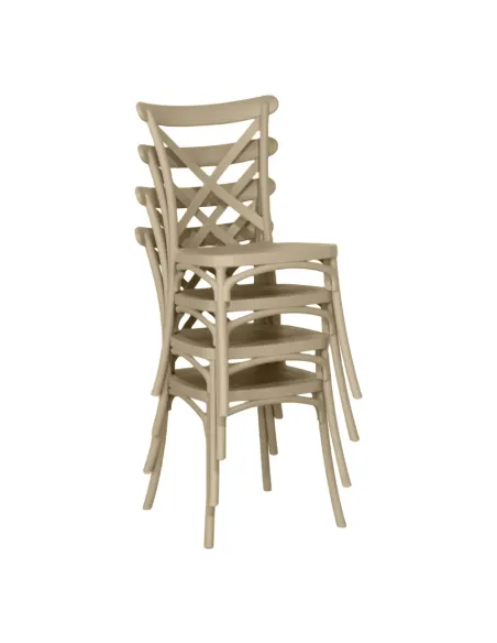 Scaun pliabil SAVITA, interior/exterior, 50x47x90 cm, plastic, gri-maro | MobilaOK